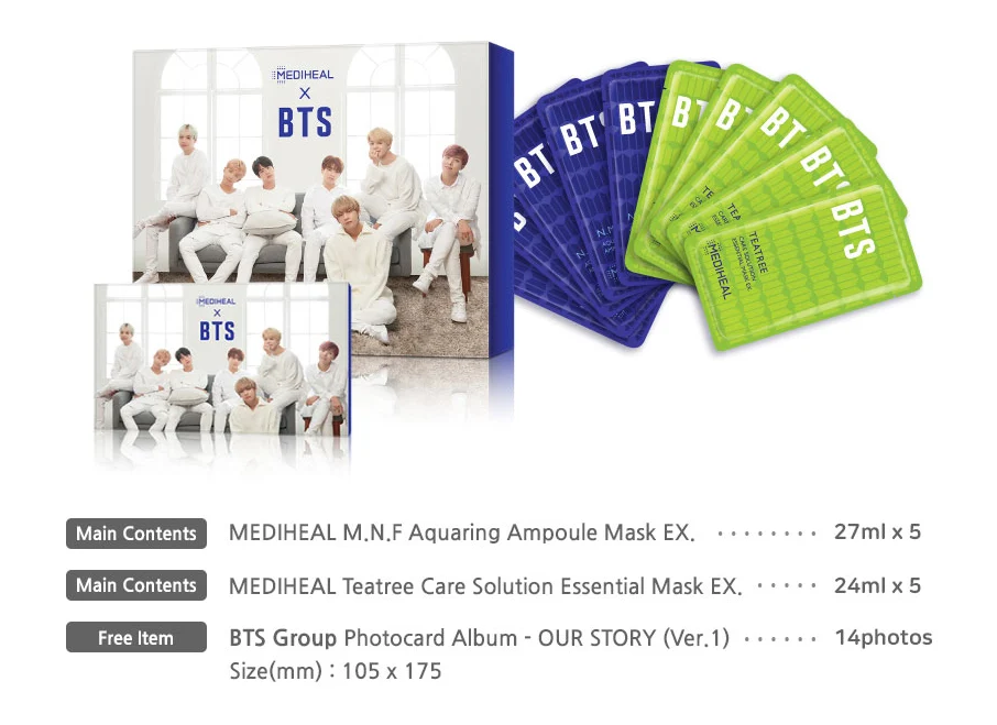 MEDIHEAL X BTS MASK PACK SET 1 MEDIHEAL X BTS MASK PACK SET