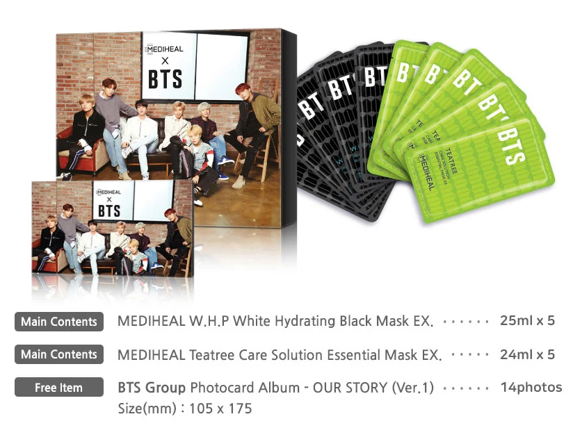 MEDIHEAL X BTS MASK PACK SET 3 MEDIHEAL X BTS MASK PACK SET
