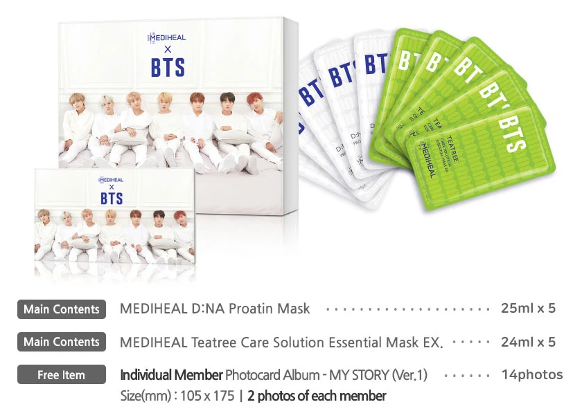 MEDIHEAL X BTS MASK PACK SET 4 MEDIHEAL X BTS MASK PACK SET