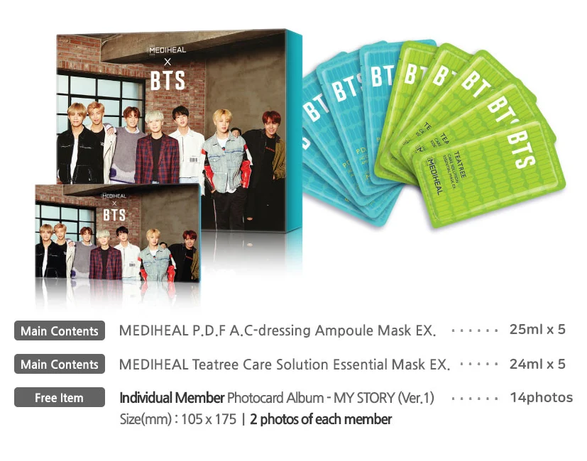 MEDIHEAL X BTS MASK PACK SET 5 MEDIHEAL X BTS MASK PACK SET