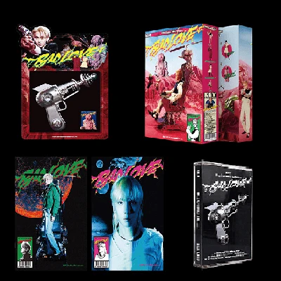 SHINEE KEY BAD LOVE 1ST MINI ALBUM | SPACE RAY GUN, BOX SET, BOOKLET (COVER VER A + B), AND CASSETTE TAPE | 5 ALBUM SET