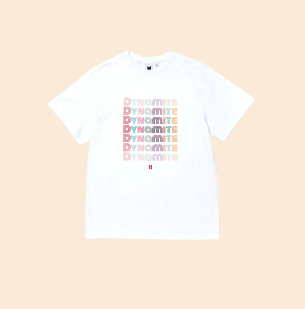 BTS OFFICIAL DYNAMITE WHITE TEE