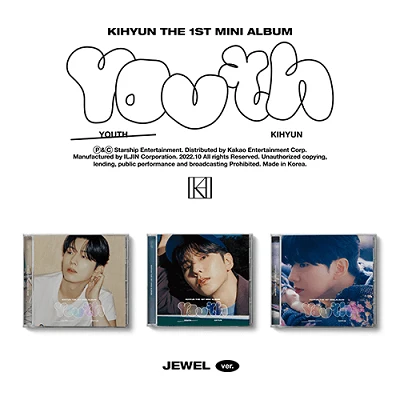 MONSTA X KIHYUN THE 1ST MINI ALBUM YOUTH JEWEL CASE VER  |  3 ALBUMS SET