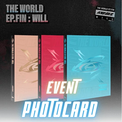 ATEEZ ALBUM THE WORLD EP.FIN : WILL  -  3 ALBUMS SET  (Korean Ver)   | KPOP USA EXCLUSIVE SELFIE PHOTOCARD INCLUDED (RANDOM 1 OUT OF 8)