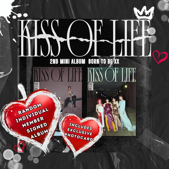 KISS OF LIFE 2ND MINI ALBUM  BORN TO BE XX   [RANDOM MEMBER SIGNED ALBUM]   |   INCLUDES EXCLUSIVE UNRELEASED SELFIE PHOTOCARD (RANDOM 1 OUT OF 4)