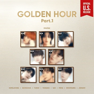ATEEZ 10TH MINI ALBUM  GOLDEN HOUR : PART.1  DIGIPACK VER.  (U.S. VER.)  - RANDOM | DIGIPAK EXCLUSIVE PHOTOCARD (Random 1 out of 8) + INCLUDES EXCLUSIVE U.S PHOTOCARD (Random 1 out of 8)