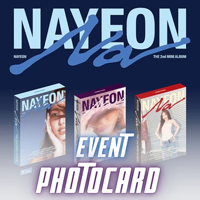 [EVENT]  TWICE NAYEON 2ND MINI ALBUM NA  -  3 ALBUMS SET   | EXCLUSIVE WITHMUU PHOTOCARD INCLUDED (RANDOM 1 OUT OF 3)  + CAN BADGE (SET ONLY) INCLUDED