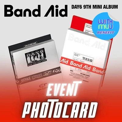 DAY6 9TH MINI ALBUM BAND AID  -  2 ALBUMS SET   |   KPOP USA WITHMUU OFFICIAL PHOTOCARD INCLUDED (RANDOM 1 OUT OF 4)