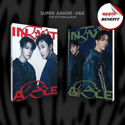 SUPER JUNIOR D&E 6TH MINI ALBUM INEVITABLE  -  2 ALBUMS SET    | KPOP USA APPLE OFFICIAL PHOTOCARD INCLUDED (RANDOM 1 OUT OF 4)