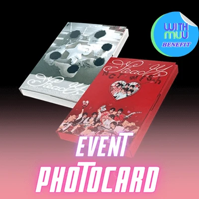 NCT WISH 1ST MINI ALBUM STEADY   (PHOTOBOOK VER.)  -  2 ALBUMS SET   |   KPOP USA WITHMUU OFFICIAL PHOTOCARD INCLUDED (RANDOM 1 OUT OF 6)