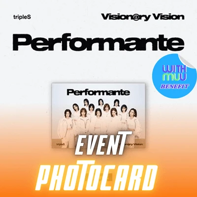 TRIPLES ALBUM VISIONARY VISION  'PERFORMANTE'  (QR VER.)  |   KPOP USA WITHMUU OFFICIAL PHOTOCARD INCLUDED (RANDOM 1 OUT OF 12)
