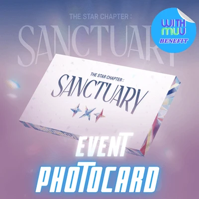 TXT ALBUM  THE STAR CHAPTER : SANCTUARY   (ANGEL VER.)  -  5 ALBUMS SET    |   KPOP USA WITHMUU OFFICIAL MINI POSTER SET + ADDED STAMP STICKER  (SET ONLY)